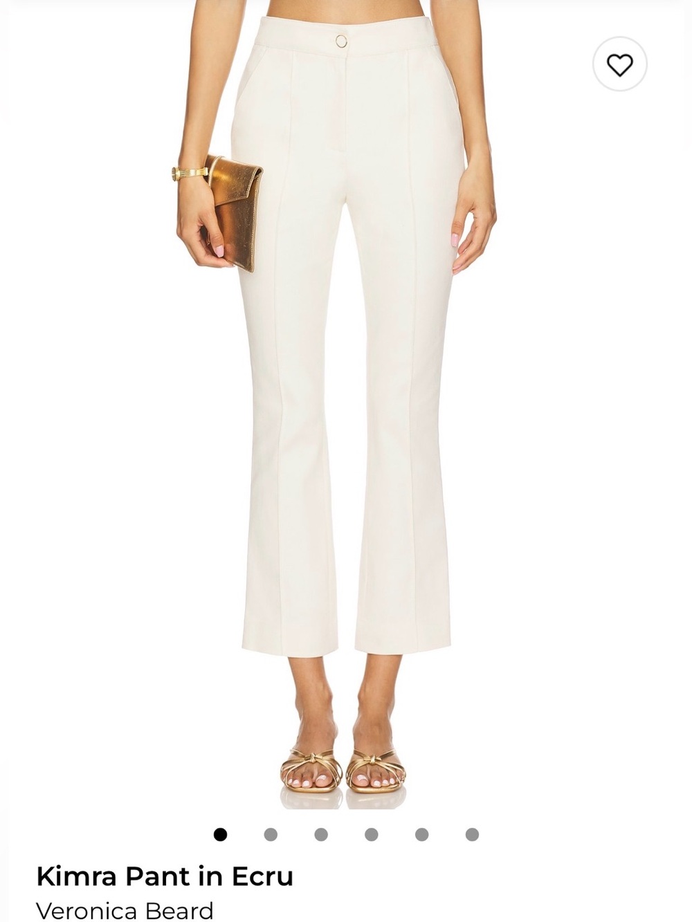 Veronica Beard Kimra Cropped Flare Pants in Ecru
